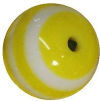 16mm Yellow  Stripe Resin Bubblegum Beads