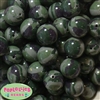 20mm Green Camo Print Bubblegum Beads