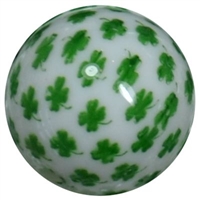 20mm Shamrock Print Solid Bubblegum Bead