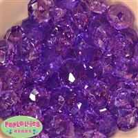 22mm Clear Purple Abacus Bubblegum Beads