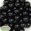22mm Black Solid Bubblegum Beads