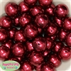 24mm Burgundy Faux Pearl Bubblegum Beads