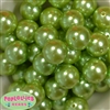 24mm Lime Green Faux Pearl Bubblegum Beads