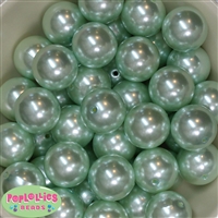 24mm Mint Faux Pearl Bubblegum Beads Bulk