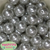 24mm White Faux Pearl Bubblegum Beads