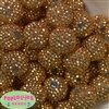 24mm Gold Metallic Resin Rhinestone Bubblegum Beads