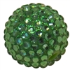 24mm Green Metallic Resin Rhinestone Bubblegum Beads