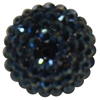 24mm Navy Blue Metallic Resin Rhinestone Bubblegum Beads