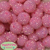 24mm Pink Metallic Resin Rhinestone Bubblegum Beads