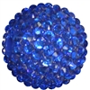 24mm Royal Blue Metallic Resin Rhinestone Bubblegum Beads