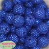 24mm Royal Blue Metallic Resin Rhinestone Bubblegum Beads