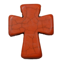 36mm Orange Cross Bead