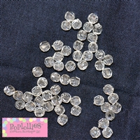 4mm Clear Facet Acrylic Spacer Beads