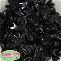 45mm Black Bow Bubblegum Beads Bulk