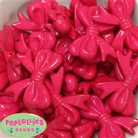 45mm Hot Pink Bow Bubblegum Beads