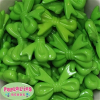 45mm Lime Green Bow Bubblegum Beads Bulk