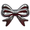 45mm Metallic Silver Bow Bubblegum Beads