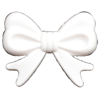 45mm White Bow Bubblegum Beads