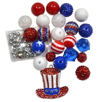 Uncle Sam Patriotic Bubblegum Bead DIY Kit