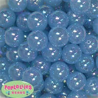 20mm Baby Blue Shiny AB Bubble Style Acrylic Gumball Bead