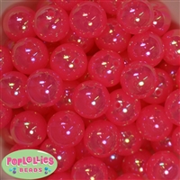 20mm Hot Pink Shiny AB Bubble Style Acrylic Gumball Bead