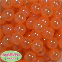 20mm Orange Shiny AB Bubble Style Acrylic Gumball Bead