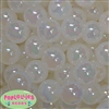 20mm White Shiny AB Bubble Style Acrylic Gumball Bead