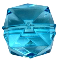 20mm Clear Blue Ice Cube Bubblegum Bead