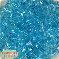 20mm Clear Blue Ice Cube Bubblegum Bead Bulk