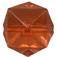 20mm Clear Orange Ice Cube Bubblegum Bead
