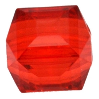 20mm Clear Red Ice Cube Bubblegum Bead