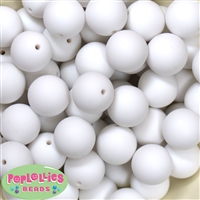 20mm White Chalk Style Acrylic Gumball Bead