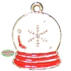 Small enamel Christmas snow globe charm