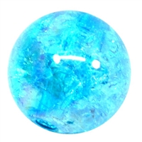 20mm Cyan Blue Crackle Bubblegum Bead