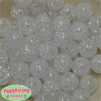 20mm White Crackle Bubblegum Bead Bulk