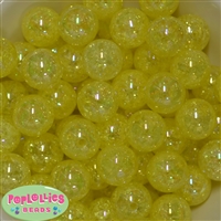 20mm Yellow Crackle Bubblegum Bead
