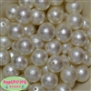 20mm Cream Crinkle Pearl Acrylic Bubblegum Beads Bulk