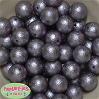 20mm Gray Crinkle Pearl Bubblegum Bead