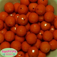 20mm Orange Disco Ball Bubblegum Beads Bulk