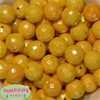 20mm Yellow Disco Ball Bubblegum Beads