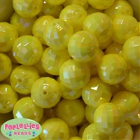 20mm Yellow Disco Ball Bubblegum Beads Bulk