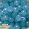 20mm Cyan Blue Frost Acrylic Bubblegum Beads