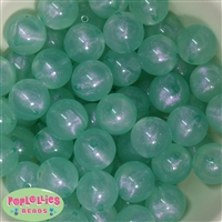 20mm Mint Frost Acrylic Bubblegum Beads