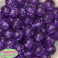 20mm Clear Purple Glitter Acrylic Bubblegum Beads