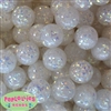 20mm resin bubblegum bead with white sequins inside