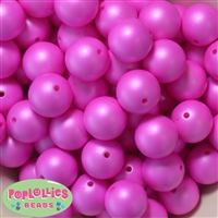 20mm Matte Hot Pink Matte Acrylic Pearl Bubblegum Beads