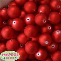 20mm Matte Red Acrylic Bubblegum Beads