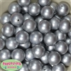 20mm Matte Silver Acrylic Bubblegum Beads