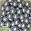 20mm Matte Silver Acrylic Bubblegum Beads Bulk