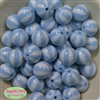 20mm Baby Blue Melon Stripe Bubblegum Beads